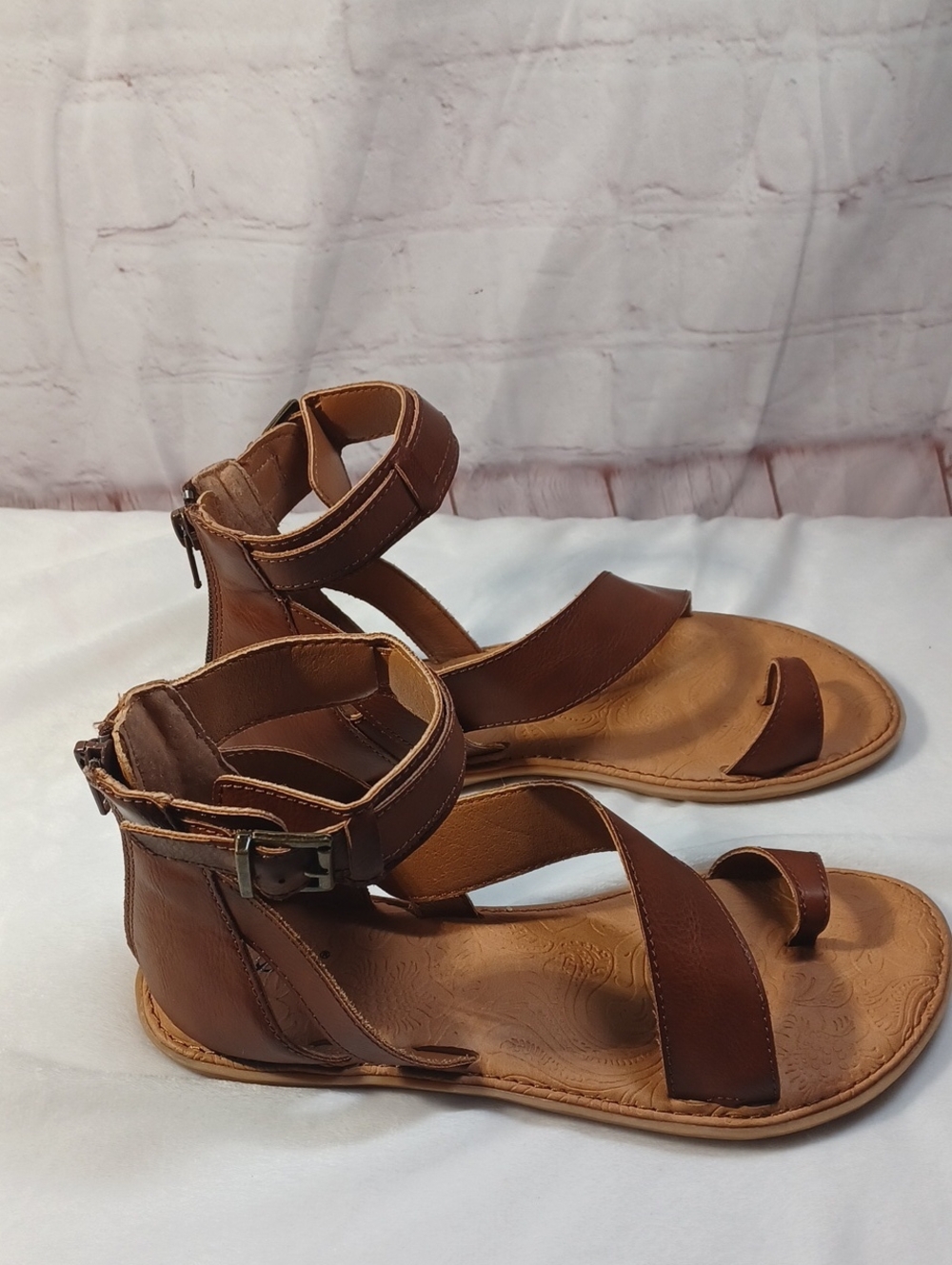 b.o.c brown gladiator toe loop comfort sandals ankle strap boho festival women 6 - Picture 5 of 13